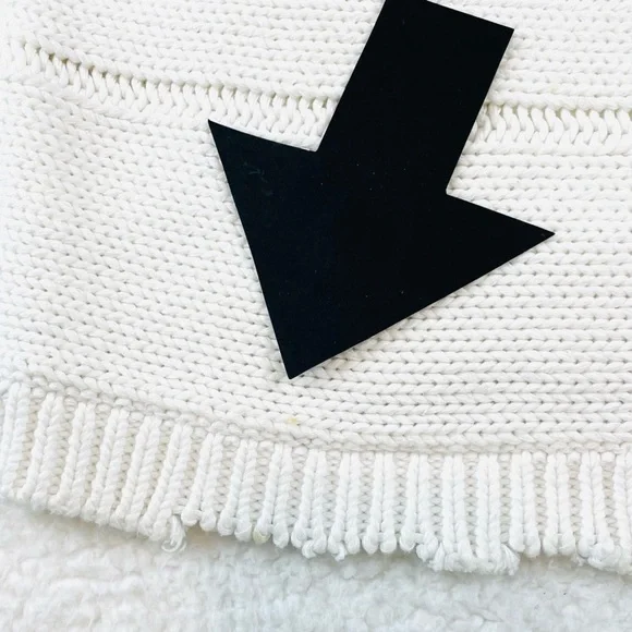 RTA • White Fever Distressed Cable Knit Cropped Sweater, M - Picture 12 of 16